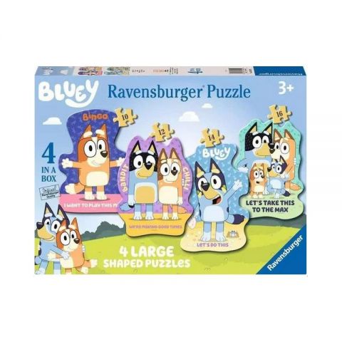 PUZZLE SILUETA BLUEY 4 IN A BOX RAVENSBURGER