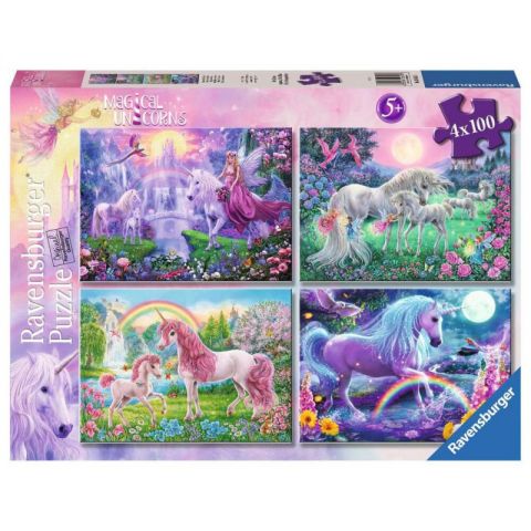 PUZZLE 4X100 PZAS UNICORNIOS MÁGICOS RAVENSBURGER