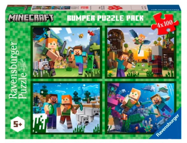 PUZZLE 4X100 PZAS MINECRAFT RAVENSBURGER