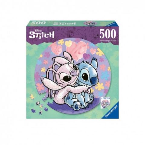 PUZZLE 500 PZAS STITCH REDONDO RAVENSBURGUER