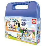 PUZZLE MALETA 2X48 PZAS BLUEY EDUCA