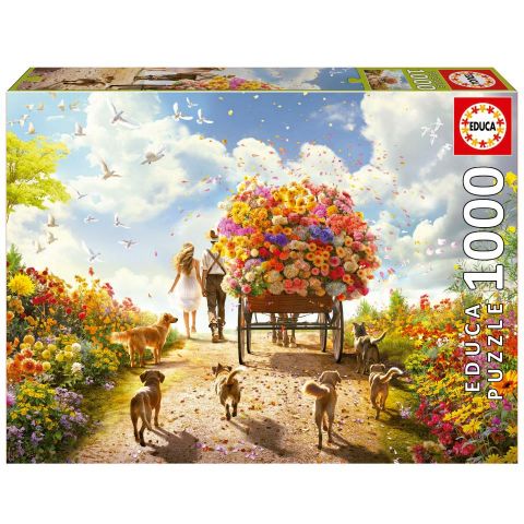 PUZZLE 1000 PZAS CARRO DE FLORES EDUCA