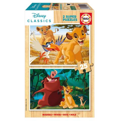 PUZZLE 2X25 PZAS  EL REY LEÓN MADERA EDUCA