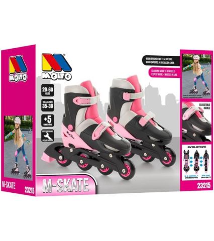 PATINES 4 EN LÍNEA ROSA 35-38 MOLTO