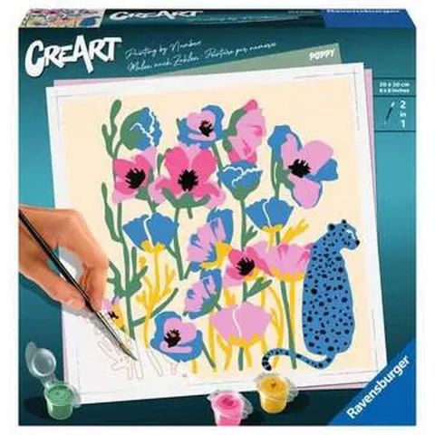 CREART: FLORES DE COLORES PINTA POR NÚMEROS RAVENS