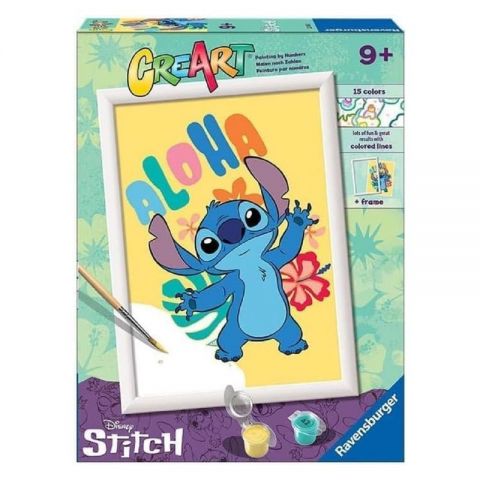 CREART: STITCH ALOHA PINTA POR NÚMEROS RAVENSBURGE