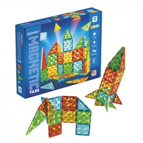 GEOMAG MAGNETICS TILES 32 PZAS TOY PARTNER