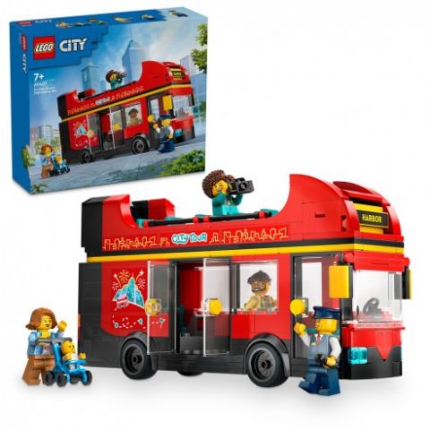 AUTOBÚS TURÍSTICO ROJO DE DOS PLANTAS LEGO