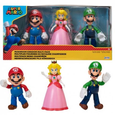 PACK 3 FIGURAS 10 CM SUPER MARIO REINO CHAMPIÑÓN 