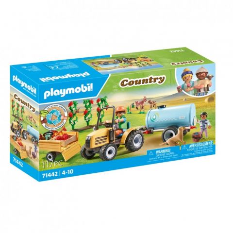 TRACTOR CON TRAILER Y CISTERNA PLAYMOBIL