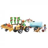 TRACTOR CON TRAILER Y CISTERNA PLAYMOBIL