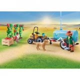 TRACTOR CON TRAILER Y CISTERNA PLAYMOBIL