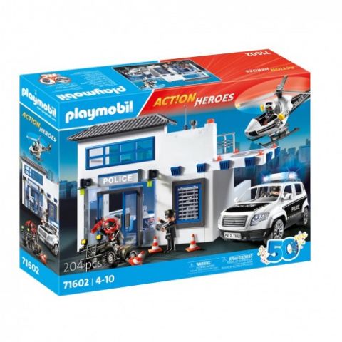 COMISARÍA DE POLICÍA CON HELICÓPTERO PLAYMOBIL