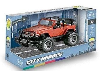 JEEP CON LUZ Y SON. HÉROES DE CIUDAD 1:16 