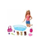 BARBIE CON MASCOTAS Y BAÑERA  MATTEL 