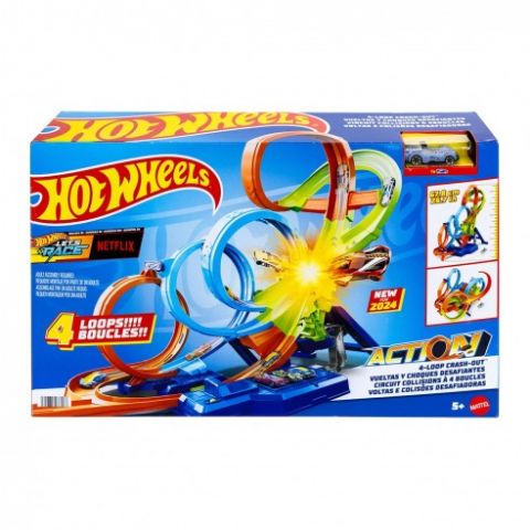 HOT WHEELS COLISIÓN 4 LOOPINGS MATTEL